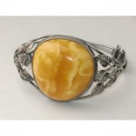 antique silver butterscotch amber bracelet