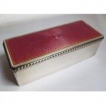 antique solid silver guilloche enamel box