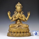 antique tibetan chinese gilt bronze buddha