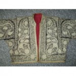 antique velvet silver metallic thread handwork jacket