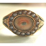 antique victorian enamel and eye miniature mourning ring