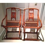 pair of chinese yellow rosewood folding chairs