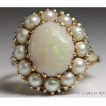 vintage 14k opal and pearl ring