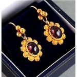 vintage 1880s garnet earrings