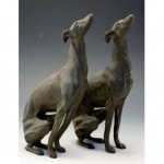 vintage 1920s french bronze patina whippets