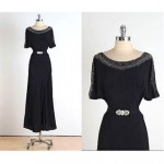 vintage 1930s glass beaded rayon dress