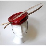 vintage 1940s lederer de paris snakeskin feather hat