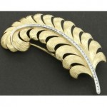 vintage 1940s tiffany diamond leaf brooch