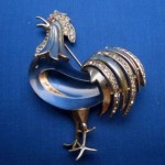 vintage 1944 trifari sterling chanticleer rooster brooch