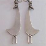 vintage 1950s irvin & bonnie burkee sterling earrings