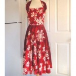 vintage 1950s kamehameha halter dress