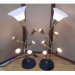 vintage 1950s pair majestic table lamps