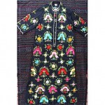 vintage 1960s embroidered floral cotton tunic dress