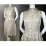 vintage 1960s eve le coq lame brocade cocktail dress