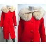 vintage 1960s fox collar wool coat