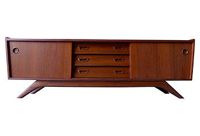 vintage 1960s low teak credenza