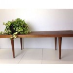 vintage 1960s slat bench