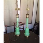 vintage 1960s warren kessler jade glass lamps