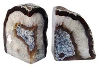 vintage agate silver core bookends