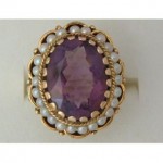 vintage amethyst seed pearl ring