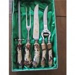 vintage anton wingen german antler carving set