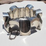 vintage antonio pineda sterling ruffle cuff bracelet