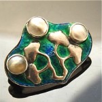 vintage archibald knox for liberty & co silver and enamel brooch