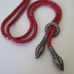 vintage art deco egyptian revival snake necklace