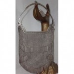 vintage art deco silver mesh fringe handbag