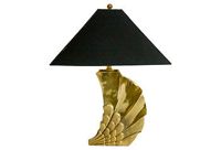 vintage brass shell lamp