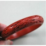 vintage carved cinnabar bangle bracelet