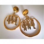 vintage chanel charm earrings