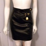 vintage christian dior leather skirt