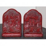 vintage cinnabar bookends