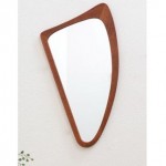 vintage danish modern teak wall mirror