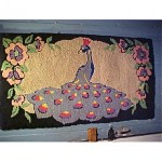 vintage early 20th century folk art handhooked rug