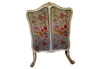 vintage early french needlepoint fireplace screen