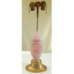 vintage edward farmer chinese rose quartz lamp