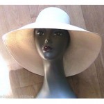 vintage french wide brim hand woven straw hat nos