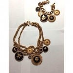 vintage givenchy charm necklace and bracelet