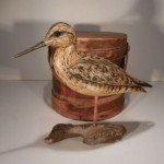 vintage hand carved glass eye shorebird decoy