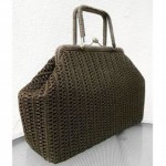 vintage large 40s 50s crochet handbag