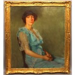 vintage large edward dufner oil portrait