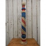 vintage large wooden barber pole