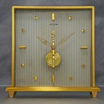 vintage lecoultre brass desk clock