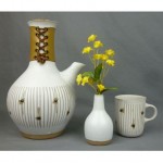 vintage martz pottery cup vase and pitcher