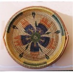 vintage mid-century athabascan polychrome coiled basket