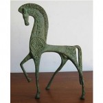 vintage mid-century bronze horse