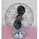 vintage mid-century industrial chrome fan