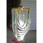 vintage mid-century lucite ribbon chandelier